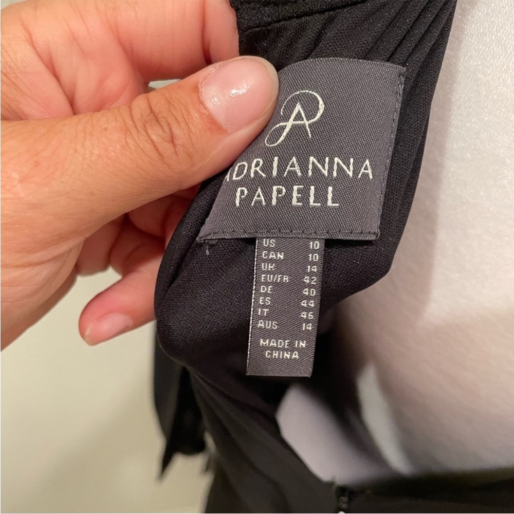 Adrianna Papell Black Chiffon & Crepe Sheath Dress Size 10 NWT - Picture 8 of 9